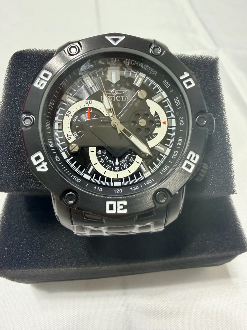 Invicta Men’s Black Pro Diver SCUBA with Tactical Chronograph Watch